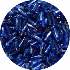 Стеклярус витой синий. 7 мм, 100 гр.