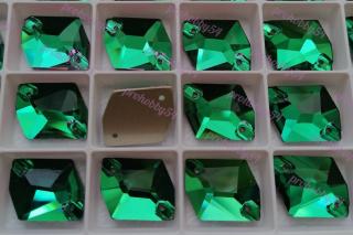 Пришивные стразы стекло Emerald, Cosmic 13x17мм.
