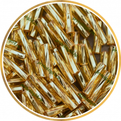 Стеклярус витой золото.10 мм, 100 гр.