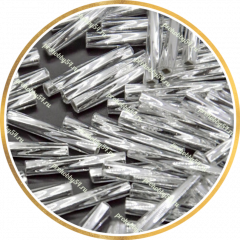 Стеклярус витой серебро 10 мм. 100 гр.