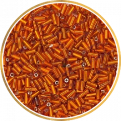 Стеклярус оранжевый 7 мм. 100 гр.